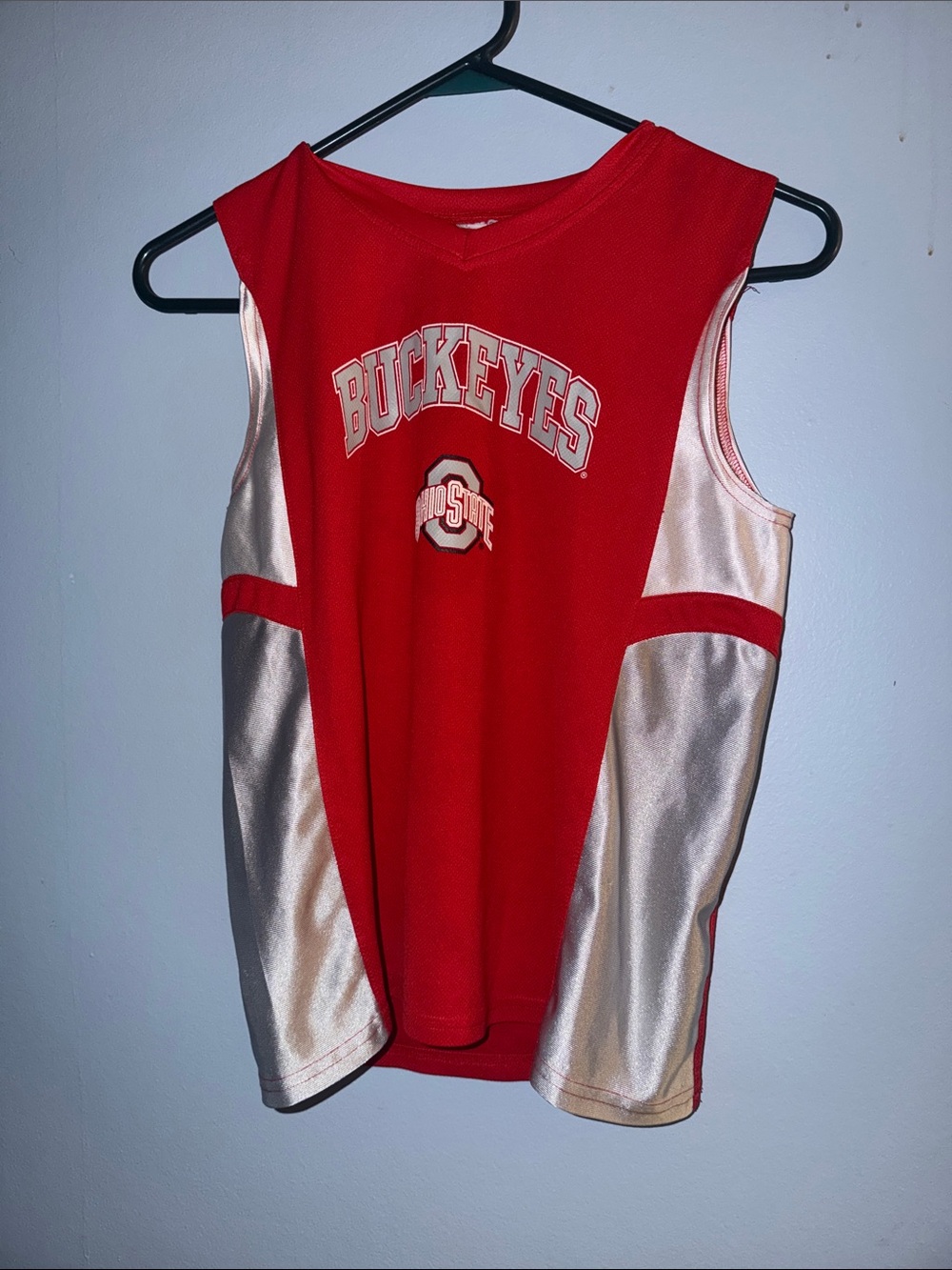 Boys small Ohio State Buckeyes Red & Silver Kids Sleeveless Jersey